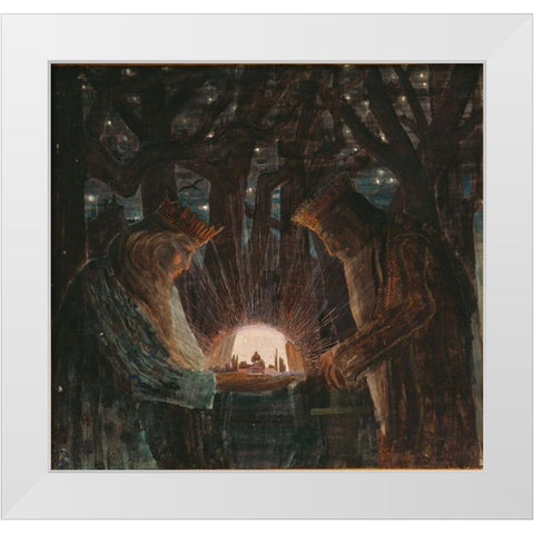 KingsÂ Fairy Tale White Modern Wood Framed Art Print by Ciurlionis, Mikalojus Konstantinas