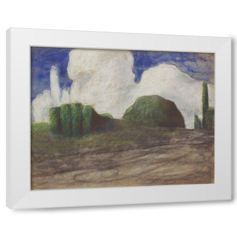 A Day White Modern Wood Framed Art Print by Ciurlionis, Mikalojus Konstantinas