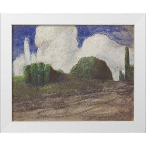 A Day White Modern Wood Framed Art Print by Ciurlionis, Mikalojus Konstantinas