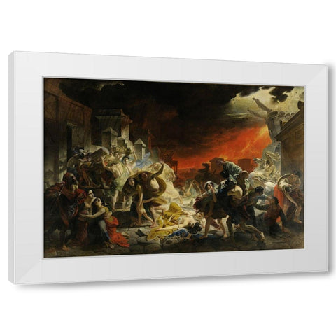 The Last Day of Pompeii White Modern Wood Framed Art Print by Bryullov, Karl