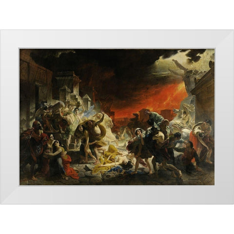 The Last Day of Pompeii White Modern Wood Framed Art Print by Bryullov, Karl