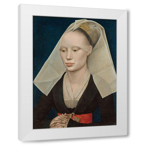 Portrait of a Lady White Modern Wood Framed Art Print by van der Weyden, Rogier