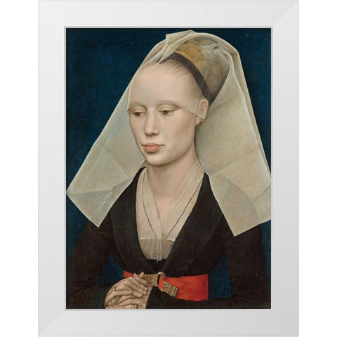 Portrait of a Lady White Modern Wood Framed Art Print by van der Weyden, Rogier