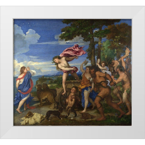 Bacchus and Ariadne White Modern Wood Framed Art Print by Titian