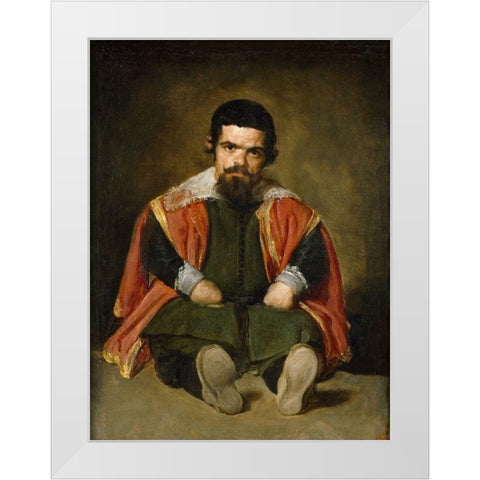 Portrait of Sebastian de Morra White Modern Wood Framed Art Print by Valazquez, Diego