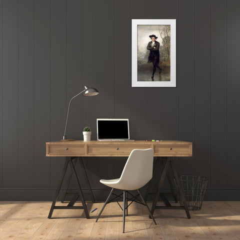 The Skater White Modern Wood Framed Art Print by Stuart, Gilbert