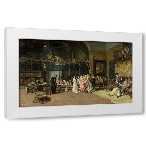 The Spanish Wedding White Modern Wood Framed Art Print by Fortuny, Maria