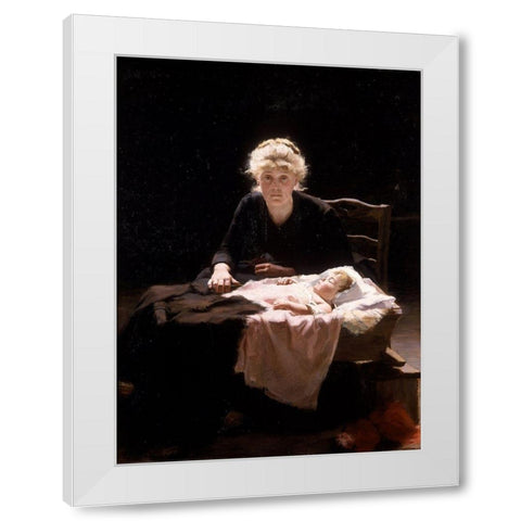 Fantine White Modern Wood Framed Art Print by Hall, Margaret Bernadine