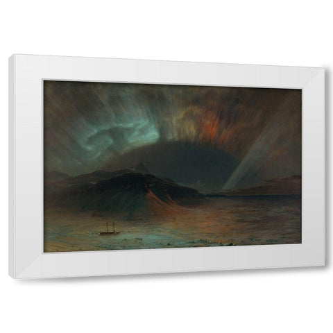 Aurora Borealis White Modern Wood Framed Art Print by Church, Frederic Edwin
