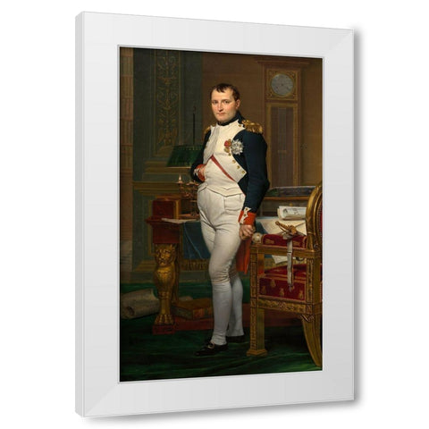The Emperor Napoleon in His Study at the Tuileries White Modern Wood Framed Art Print by David, Jacques-Louis