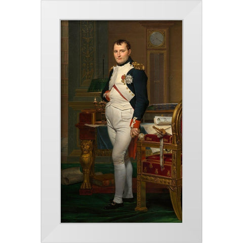 The Emperor Napoleon in His Study at the Tuileries White Modern Wood Framed Art Print by David, Jacques-Louis