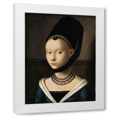 Portrait of a Young Girl White Modern Wood Framed Art Print by Christus, Petrus