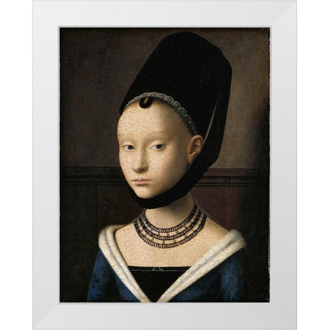 Portrait of a Young Girl White Modern Wood Framed Art Print by Christus, Petrus