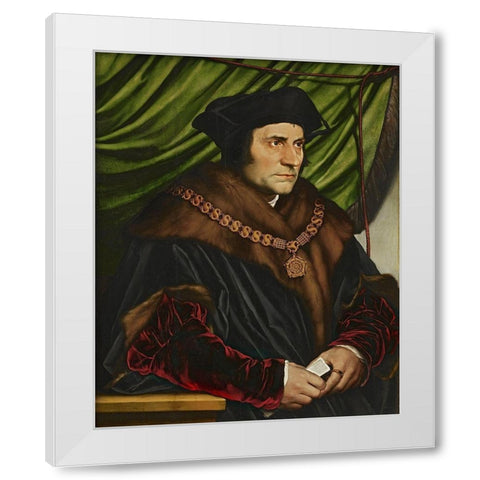 Portrait of Sir Thomas More White Modern Wood Framed Art Print by Holbein the Younger, Hans