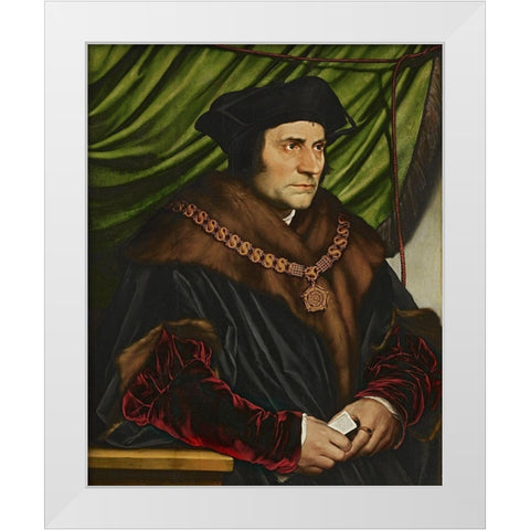 Portrait of Sir Thomas More White Modern Wood Framed Art Print by Holbein the Younger, Hans
