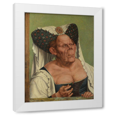 The Ugly Duchess White Modern Wood Framed Art Print by Matsys, Quentin