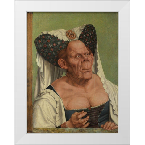 The Ugly Duchess White Modern Wood Framed Art Print by Matsys, Quentin