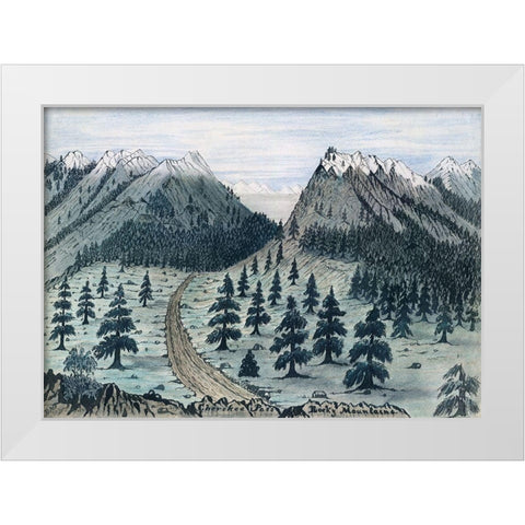 Cherokee Trail White Modern Wood Framed Art Print by Jenks, Daniel A