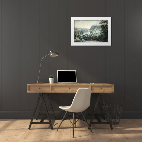 Queenstown, Upper Canada on the Niagara White Modern Wood Framed Art Print by Walsh, Edward