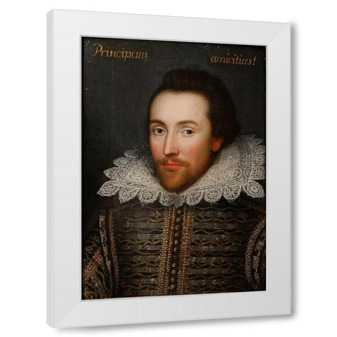 Cobbe portrait of Shakespeare White Modern Wood Framed Art Print by Unknown