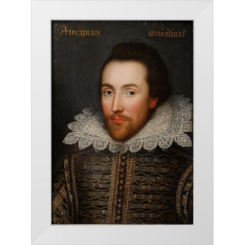 Cobbe portrait of Shakespeare White Modern Wood Framed Art Print by Unknown