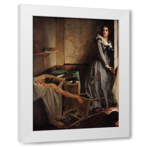 Charlotte Corday White Modern Wood Framed Art Print by Baudry, Paul-Jacques-Aime
