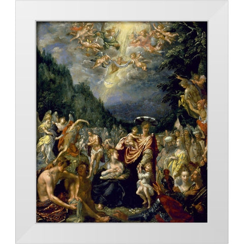 Baptism of Christ White Modern Wood Framed Art Print by Isaacsz, Pieter