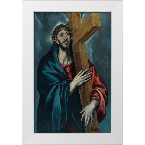 Christ Carrying the Cross White Modern Wood Framed Art Print by El Greco