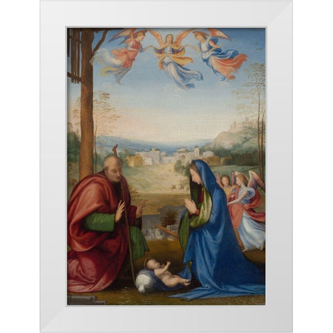 The Nativity White Modern Wood Framed Art Print by Bartolomeo, Fra