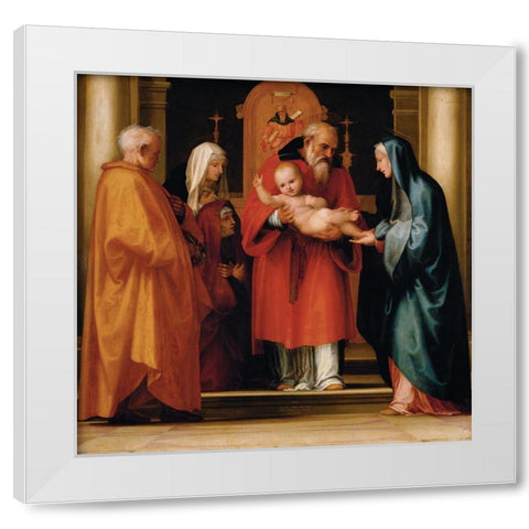 The Scene of Christ in the Temple White Modern Wood Framed Art Print by Bartolomeo, Fra