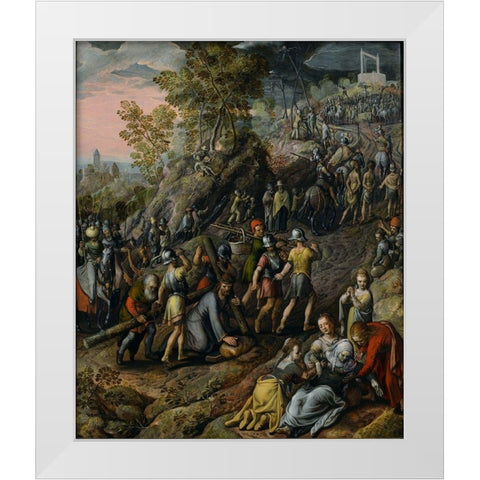 Christ carrying the Cross White Modern Wood Framed Art Print by Beuckelaer, Joachim