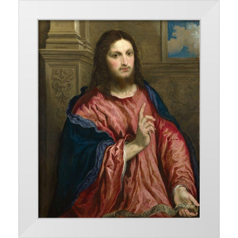 Christ as The Light of the World White Modern Wood Framed Art Print by Bordone, Paris