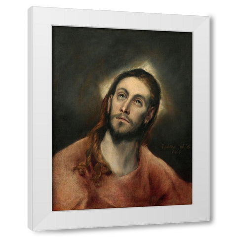 Christ in Prayer White Modern Wood Framed Art Print by El Greco