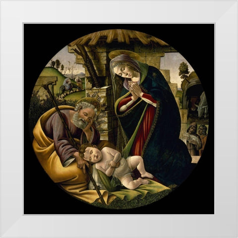 The Adoration of the Christ Child White Modern Wood Framed Art Print by Botticelli, Alessandro