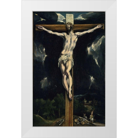 Christ on the Cross White Modern Wood Framed Art Print by El Greco