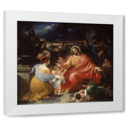 Christ Blessing the Little Children White Modern Wood Framed Art Print by Haydon, Benjamin Robert