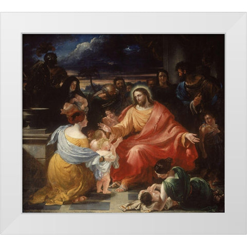 Christ Blessing the Little Children White Modern Wood Framed Art Print by Haydon, Benjamin Robert