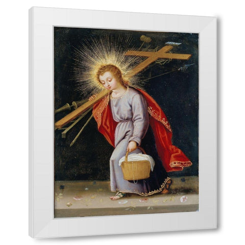 The Infant Christ Bearing the Instruments of the Passion White Modern Wood Framed Art Print by Spanish School