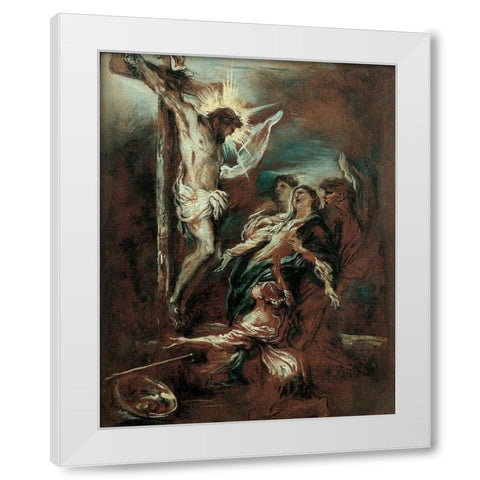 Crucifixion White Modern Wood Framed Art Print by Grechetto