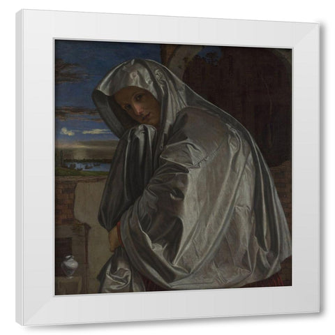 Mary Magdalene White Modern Wood Framed Art Print by Savoldo, Giovanni Girolamo