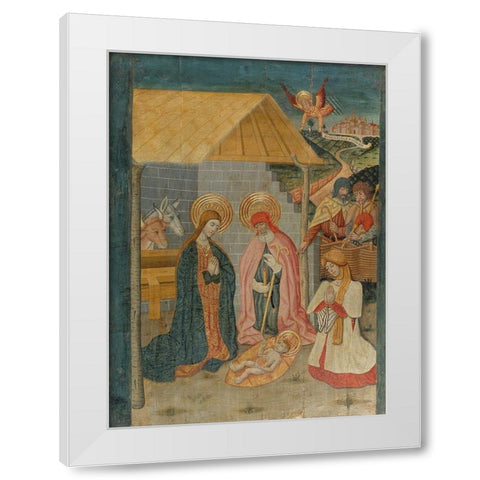 Nativity White Modern Wood Framed Art Print by Benabarre, Pedro GarcÃ­a de