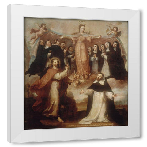 Allegory of the Virgin Patroness of the Dominicans White Modern Wood Framed Art Print by Cabrera, Miguel
