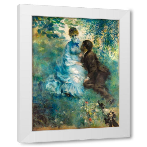 Lovers White Modern Wood Framed Art Print by Renoir, Pierre-Auguste