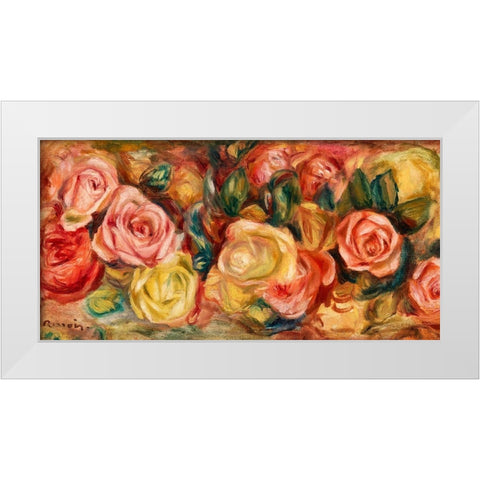 Roses 1912 White Modern Wood Framed Art Print by Renoir, Pierre-Auguste