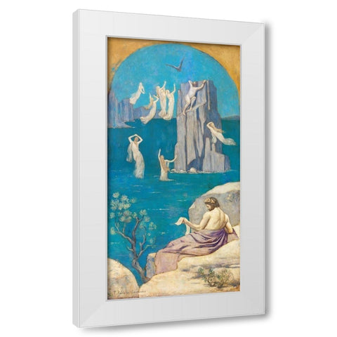 Dramatic Poetry Aeschylus 1896 White Modern Wood Framed Art Print by Renoir, Pierre-Auguste