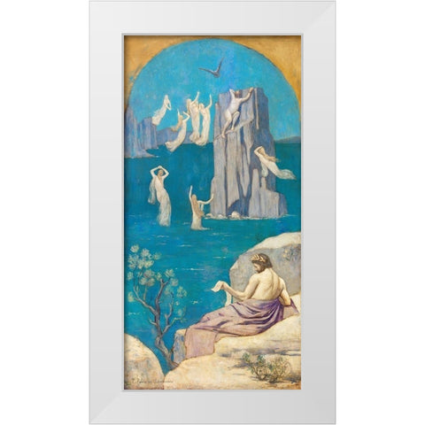 Dramatic Poetry Aeschylus 1896 White Modern Wood Framed Art Print by Renoir, Pierre-Auguste