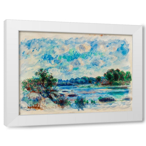Landscape at Pont Aven 1892 White Modern Wood Framed Art Print by Renoir, Pierre-Auguste