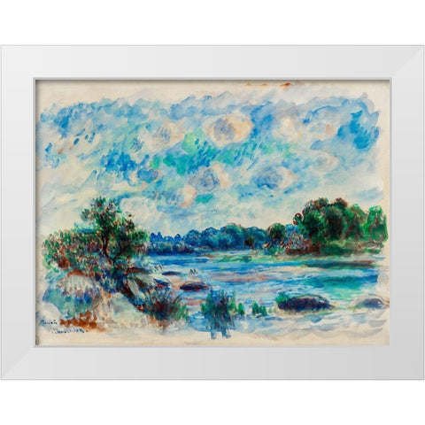 Landscape at Pont Aven 1892 White Modern Wood Framed Art Print by Renoir, Pierre-Auguste