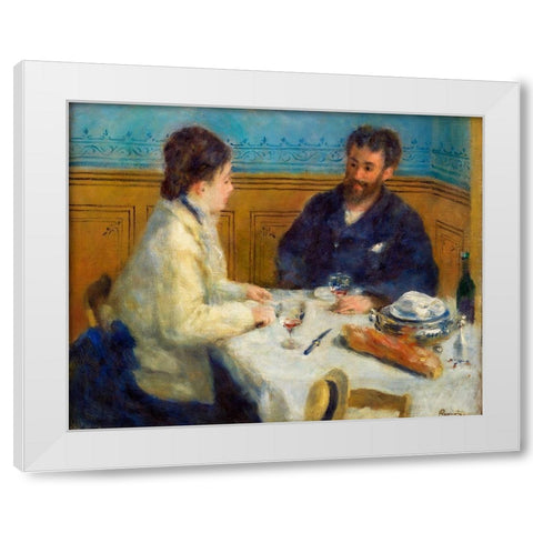 Luncheon 1875 White Modern Wood Framed Art Print by Renoir, Pierre-Auguste