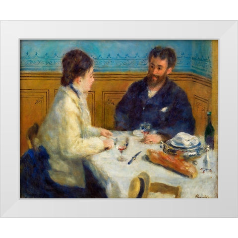 Luncheon 1875 White Modern Wood Framed Art Print by Renoir, Pierre-Auguste
